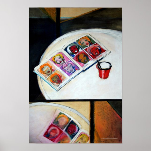 Still Life avec livre et affiche rouge Mug (Devant)