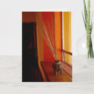Still Life Baja Gold Orange Vase Blank Gruß Karte