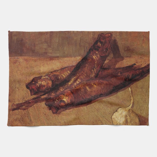 Still Life Bloaters and Knolic von Vincent van Gog Geschirrtuch (Horizontal)