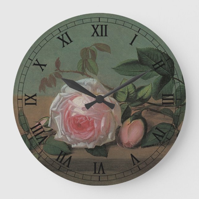 Still Life-Blume an der Lecke von Otto Ottesen Große Wanduhr (Vorderseite)