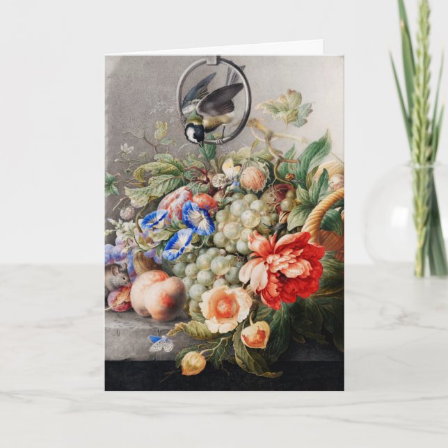 Still Life Blume und Früchte Klassische Kunst Karte (Vorderseite)