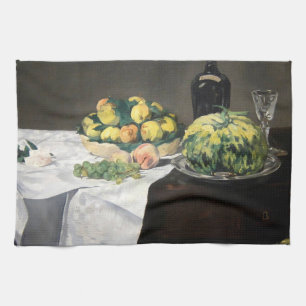 Still Life Lemon Pfirsiche von Manet Impressionist Geschirrtuch