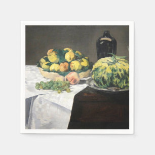 Still Life Lemon Pfirsiche von Manet Impressionist Serviette