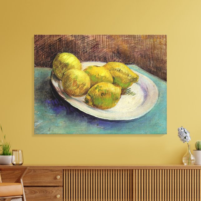 Still Life Lemons on a Plate by Vincent van Gogh Leinwanddruck (Insitu (Wohnzimmer))