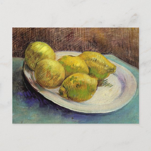 Still Life Lemons on a Plate by Vincent van Gogh Postkarte (Vorderseite)