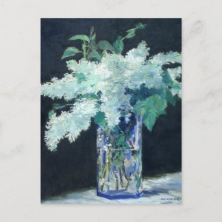 Still Life Lilac Bouquet von Manet Impressionist Postkarte