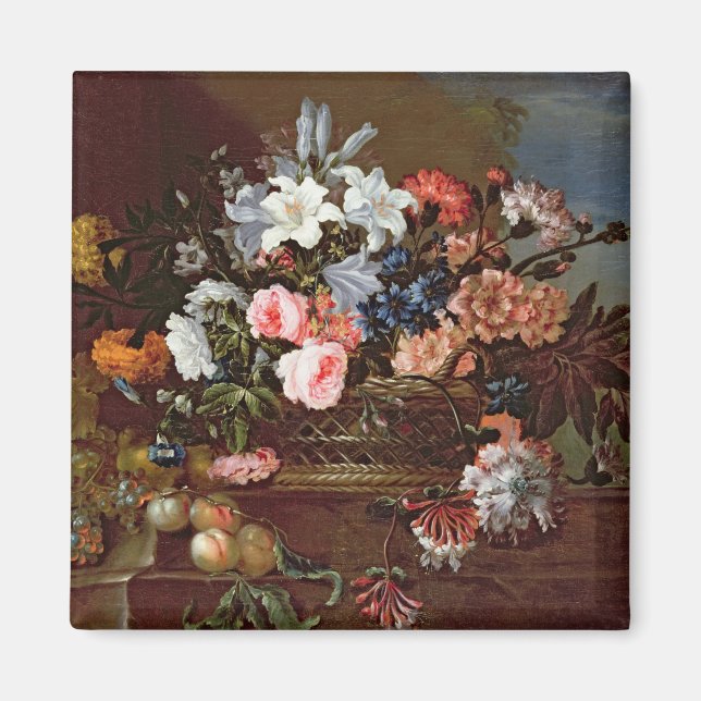 Still Life of Flowers in a Basket Magnet (Vorne)