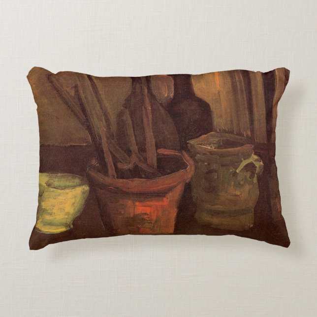 Still Life Pinsel in Pot von Vincent van Gogh Dekokissen (Vorderseite)