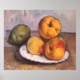 Still Life Quince, Äpfel, Birnen von Paul Cezanne Poster