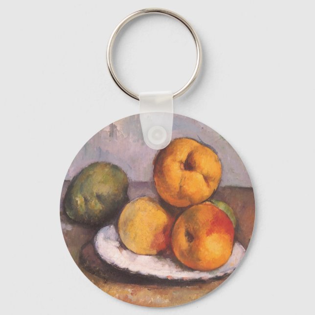 Still Life Quince, Äpfel, Birnen von Paul Cezanne Schlüsselanhänger (Vorderseite)
