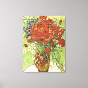 Still Life Red Poppies and Daisies1890 Leinwanddruck