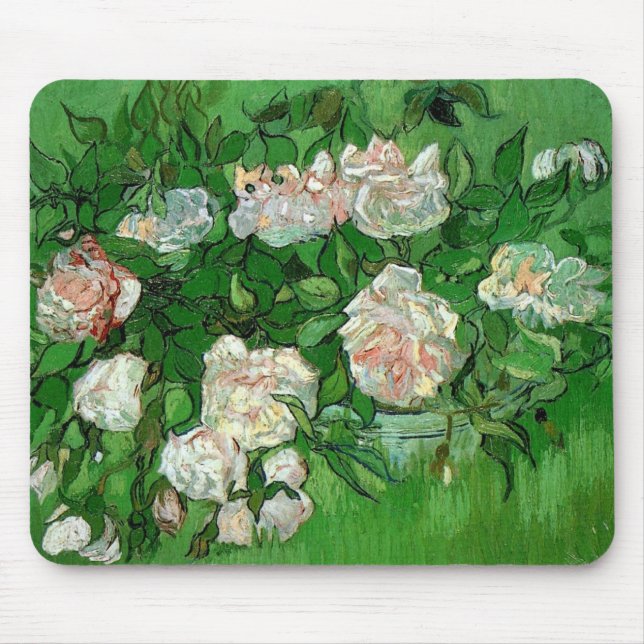 Still Life: Roses von Vincent van Gogh Mousepad (Vorne)
