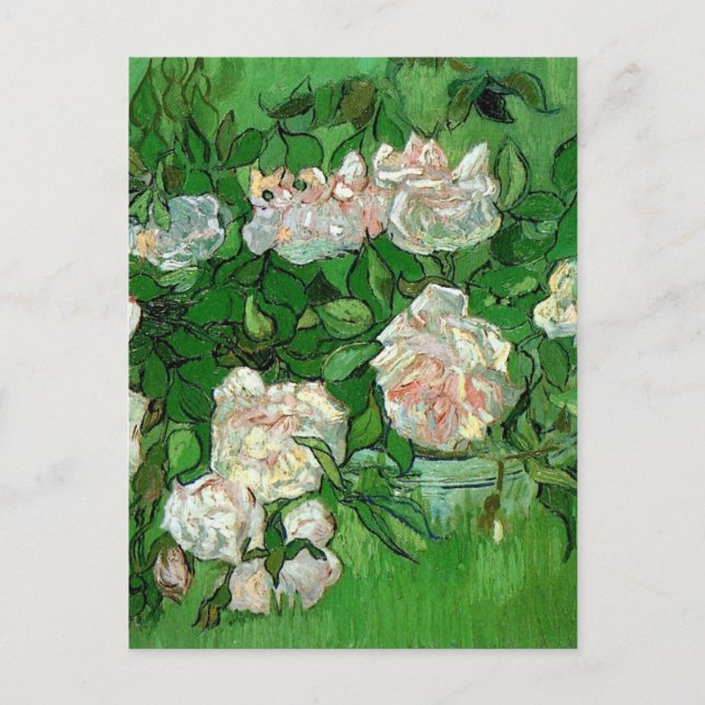 Still Life: Roses von Vincent van Gogh Postkarte (Vorderseite)