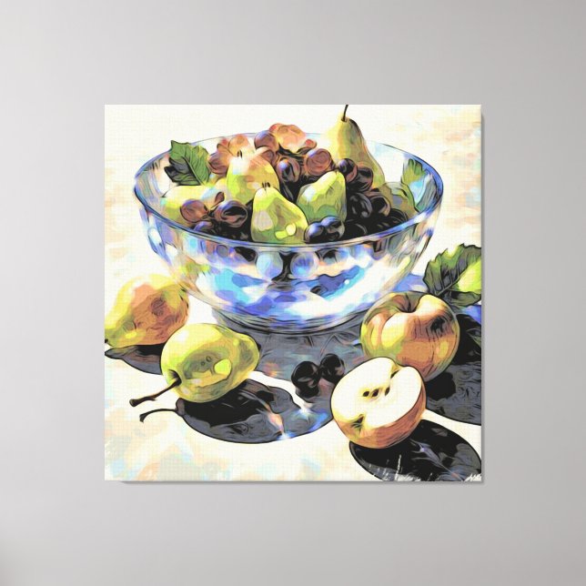 *~* Still Life SC6 Fruchtgeschenk Kristallschale Leinwanddruck (Vorderseite)