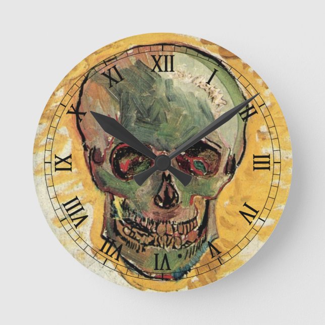 Still Life Skull von Vincent van Gogh Runde Wanduhr (Vorderseite)
