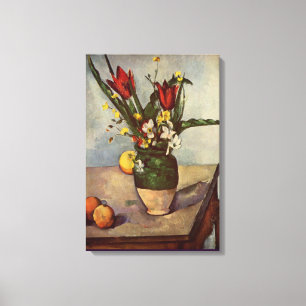Still Life, Tulips und Äpfel von Paul Cezanne Leinwanddruck