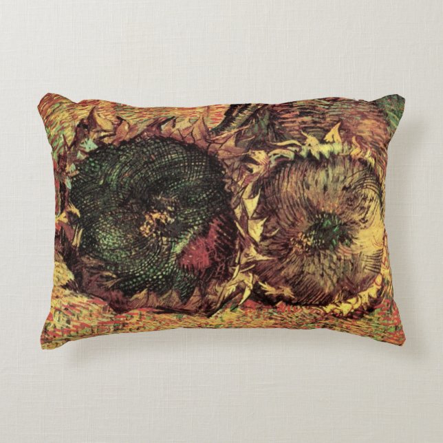 Still Life Two Cut Sonnenblumen von Vincent van Go Dekokissen (Vorderseite)