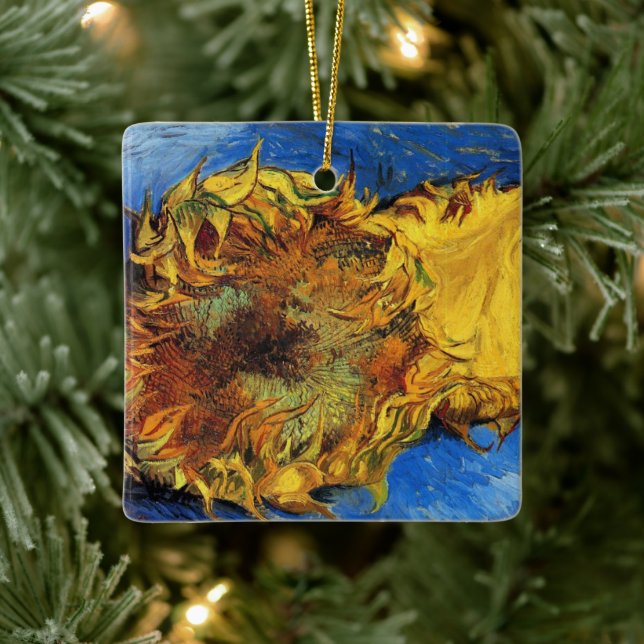 Still Life Two Cut Sonnenblumen von Vincent van Go Keramikornament (Baum)