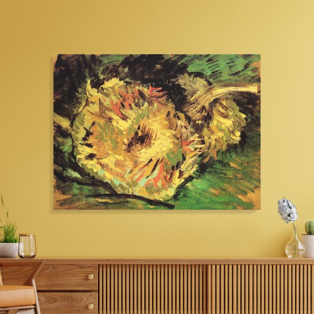 Still Life Two Cut Sonnenblumen von Vincent van Go Leinwanddruck (Insitu (Wohnzimmer))