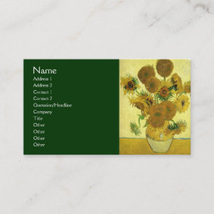 Still Life - Vase mit 15 Sonnenblumen von van Gogh Visitenkarte