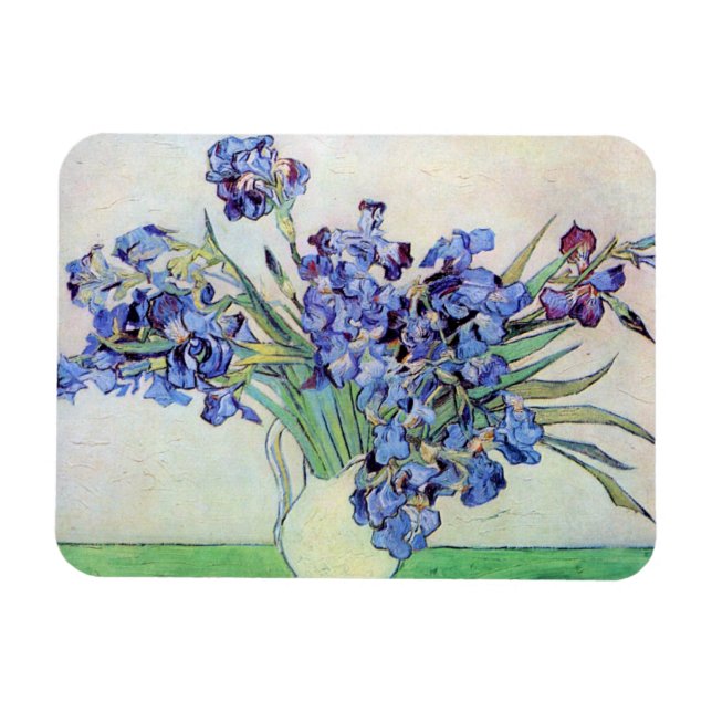 Still Life Vase mit Irisch von Vincent van Gogh Magnet (Horizontal)