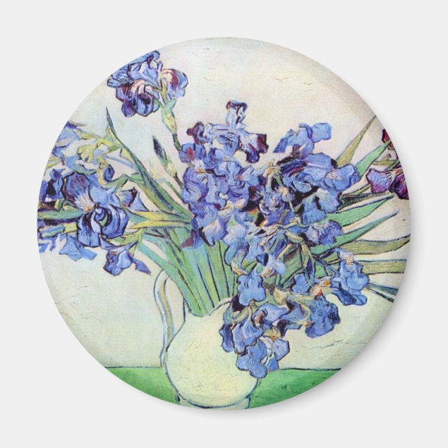 Still Life Vase mit Irisch von Vincent van Gogh Magnet (Vorne)