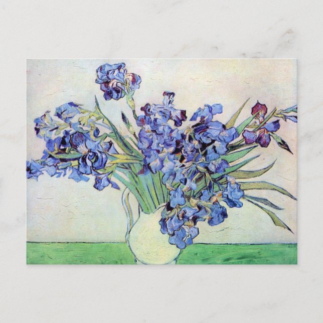 Still Life Vase mit Irisch von Vincent van Gogh Postkarte (Vorderseite)