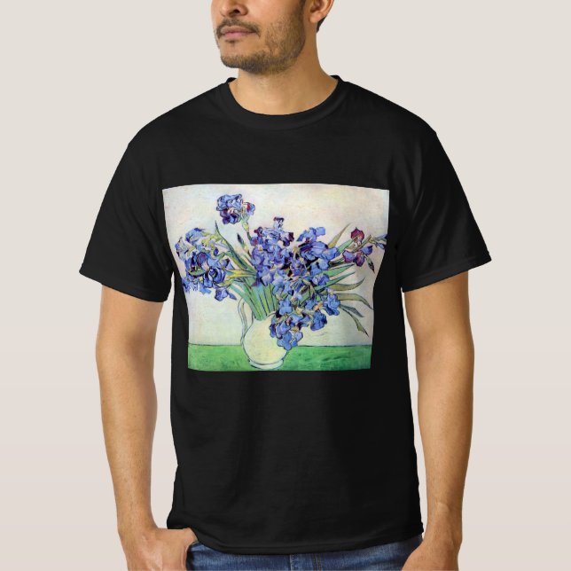 Still Life Vase mit Irisch von Vincent van Gogh T-Shirt (Vorderseite)