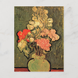 Still Life Vase mit Rose Mallows von Van Gogh Postkarte