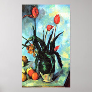 Still Life, Vase mit Tulips von Paul Cezanne Poster