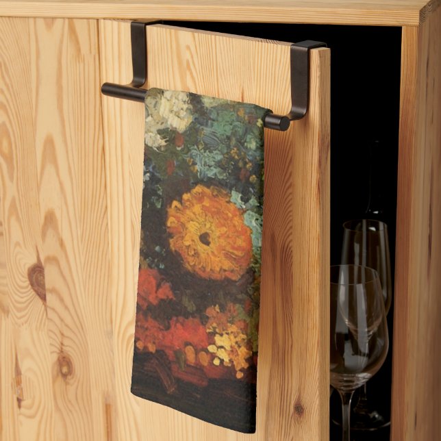 Still Life Vase mit Zinnias von Vincent van Gogh Geschirrtuch (Drittel gefaltet)