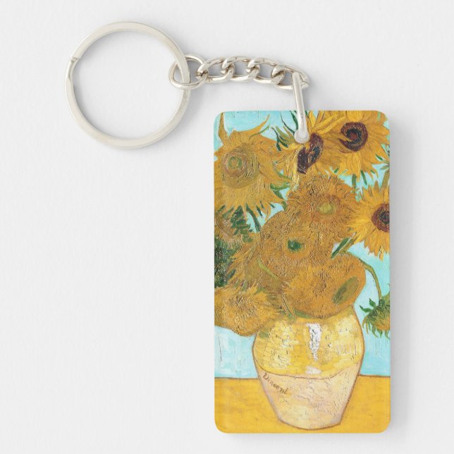 Still Life - Vase mit zwölf Sonnenblumen van Gogh Schlüsselanhänger (Vorderseite)