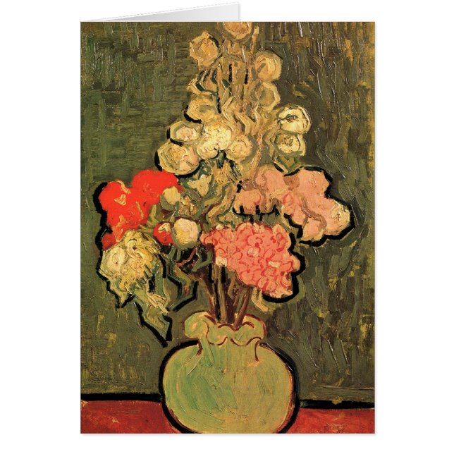 Still Life Vase Rose-Mallows Van Gogh Fine Art (Vorne)