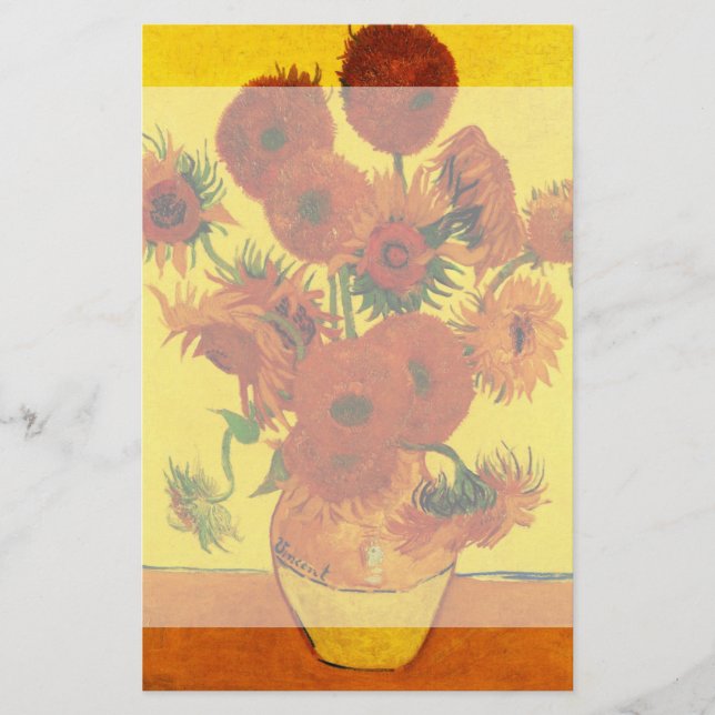 Still Life Vase w 15 Sonnenblumen Vincent van Gogh Briefpapier (Vorderseite)