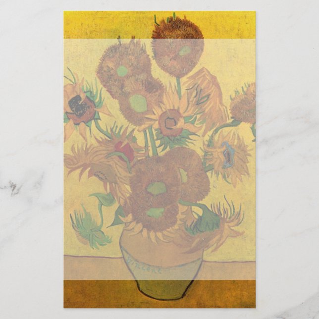 Still Life Vase w 15 Sonnenblumen Vincent van Gogh Briefpapier (Vorderseite)