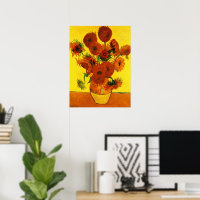 Still Life Vase w 15 Sonnenblumen Vincent van Gogh