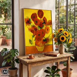 Still Life Vase w 15 Sonnenblumen Vincent van Gogh Poster