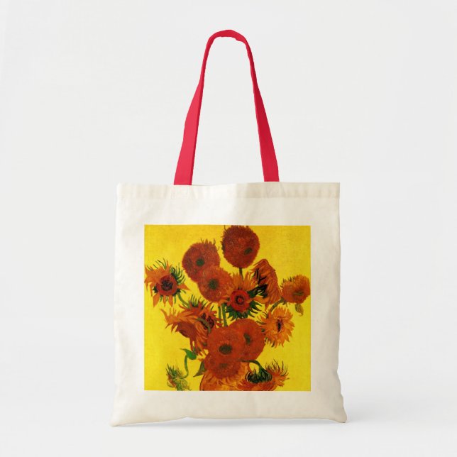 Still Life Vase w 15 Sonnenblumen Vincent van Gogh Tragetasche (Vorne)