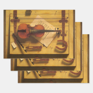 Still Life Violin and Music von William Harnett Geschenkpapier Set