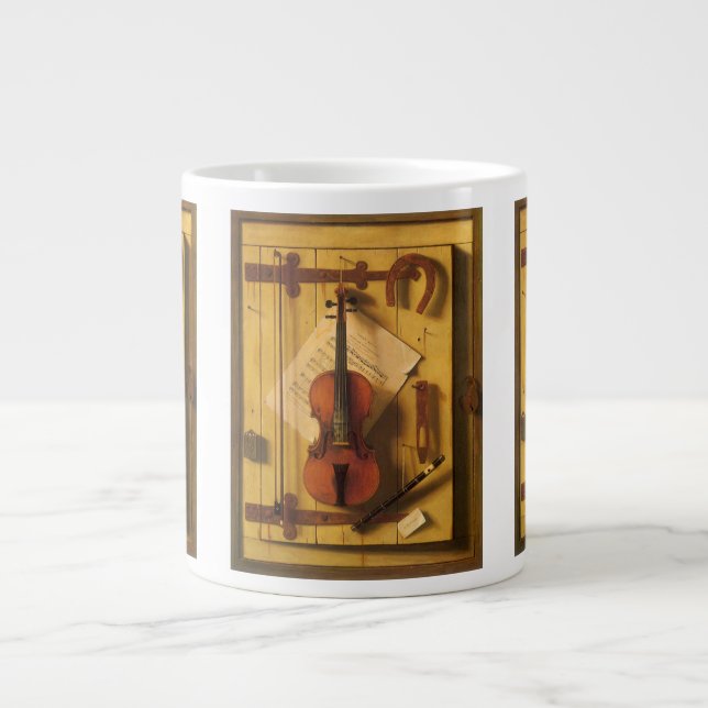 Still Life Violin and Music von William Harnett Jumbo-Tasse (Vorderseite)
