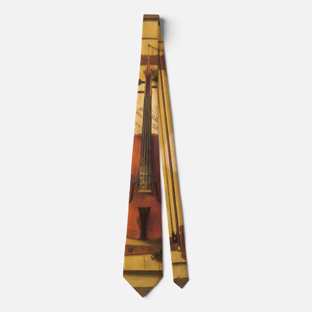 Still Life Violin and Music von William Harnett Krawatte (Vorderseite)