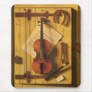 Still Life Violin and Music von William Harnett Mousepad