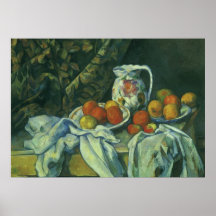 Still Life, Vorhang und Pitcher von Paul Cezanne