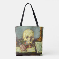 Still Life w Skull, Candle, Book by Paul Cezanne