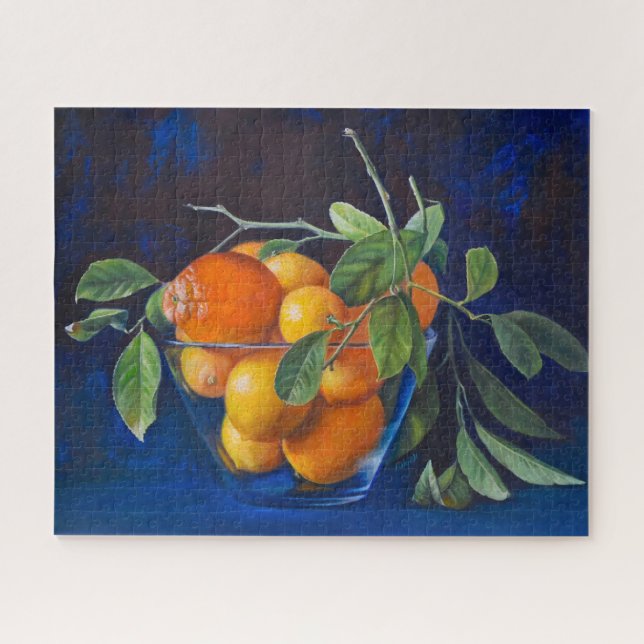 Still Life with Lemons and Orange Branch (Horizontal)