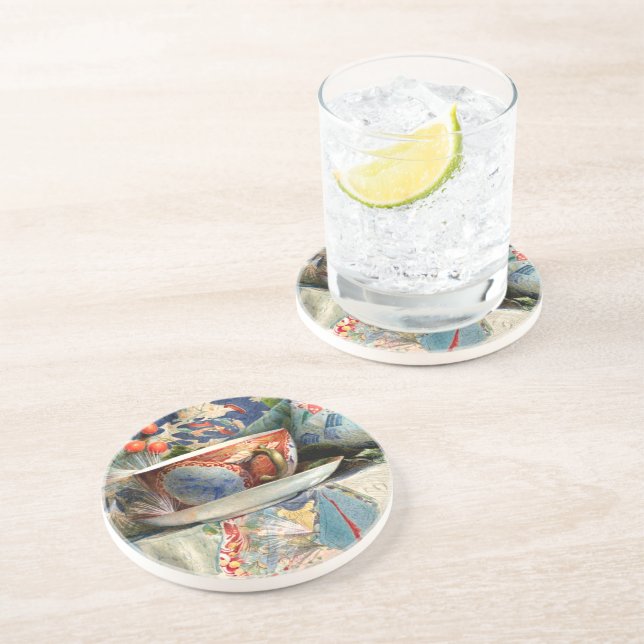 Still Life with Tee Cup by Samuel Colman Getränkeuntersetzer (Seite)
