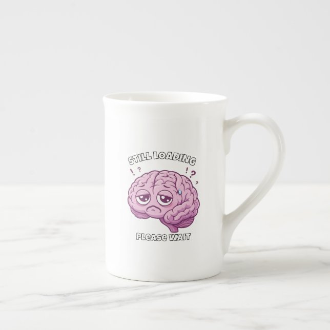 Still Loading – Please Wait Brain Cartoon Mug Prozellantasse (Rechts)