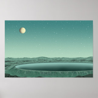 Still mondbeschienene Nacht. An einem See in einer Poster