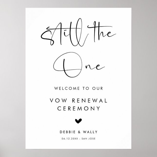 Still the One Wedding Vow Renewal Welcome Poster (Vorne)