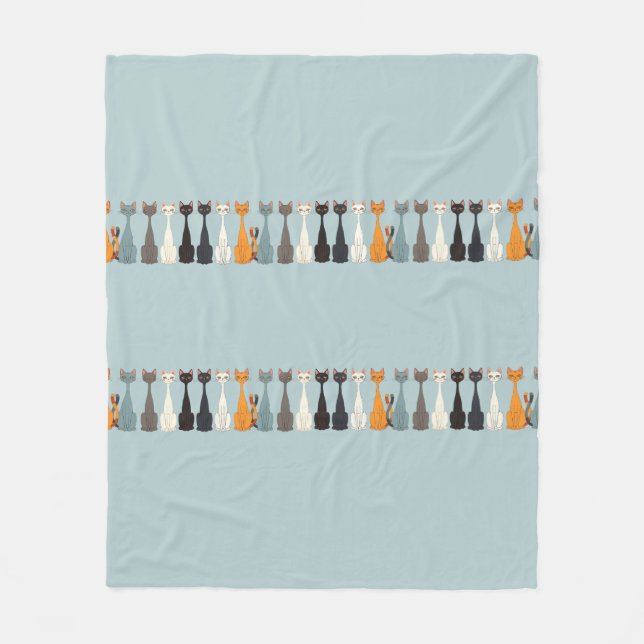Still Tired Cats | Blue Cat Mom Lover Soft Cozy  Fleecedecke (Vorderseite)